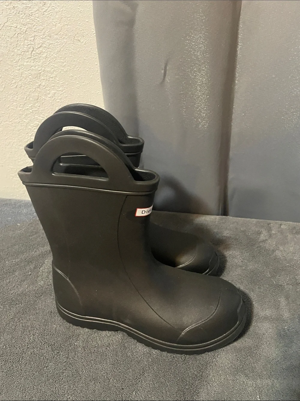 Kids Black Waterproof Pull-On Boots